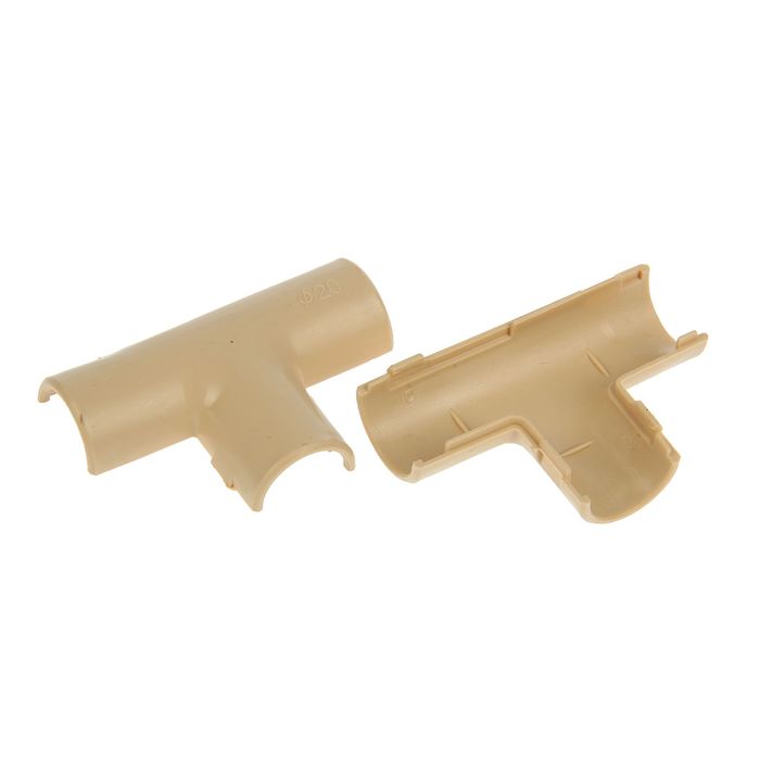 Тройник соединительный для трубы TDM, d=20 мм, 5шт, цвет сосна, SQ0405-1522