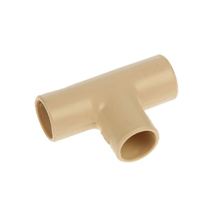 Тройник соединительный для трубы TDM, d=20 мм, 5шт, цвет сосна, SQ0405-1522