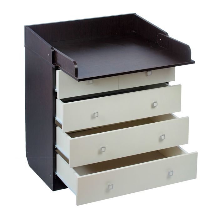 Комод детский пеленальный «Фея 1780», 5 выдвижных ящиков, цвет венге/белый