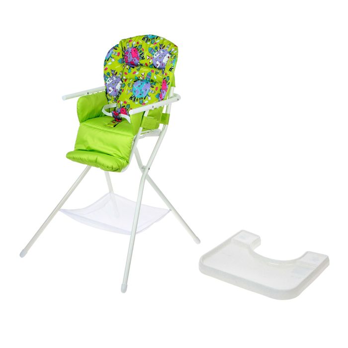 Стульчик для кормления с белым столиком, цвет зелёный