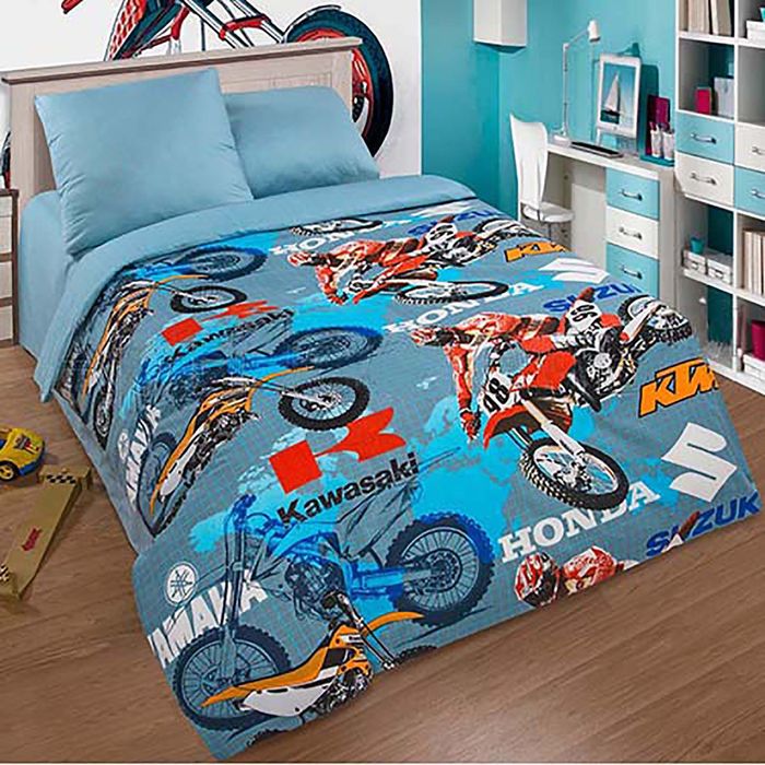 КПБ 1.5сп Артпостель Мотокросс 145х215, 150х214, 70х70 см 2шт, поплин 117 г/м, хл100%