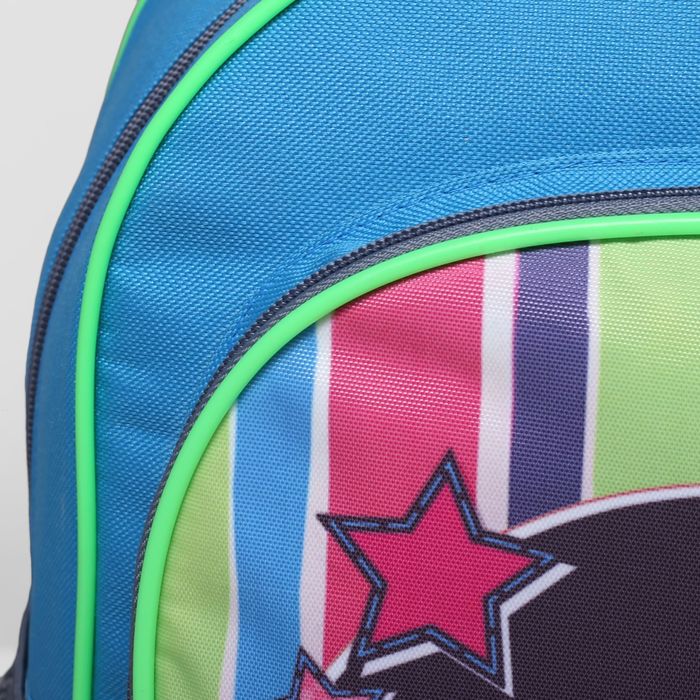 Рюкзак школьный на молнии, 1 отдел, 3 наружных кармана, цвет бирюзовый