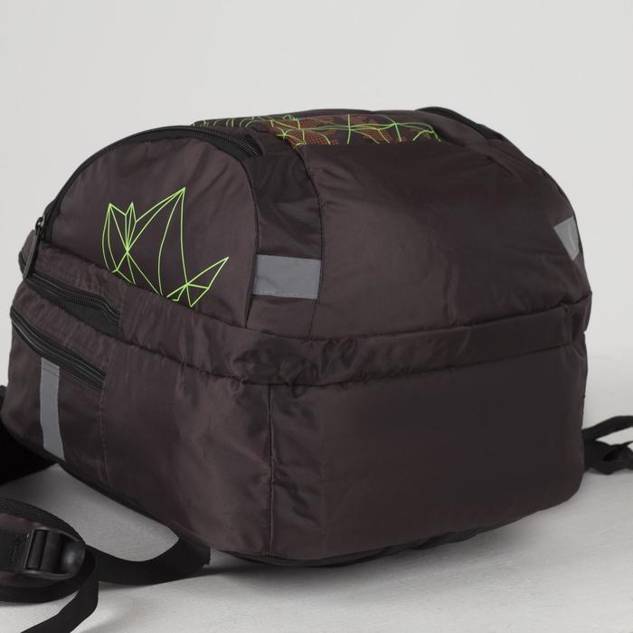 Рюкзак на молнии, 2 отдела, 3 наружных кармана, цвет коричневый