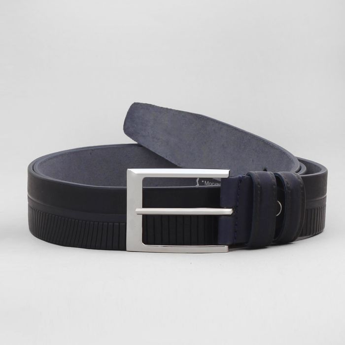 Ремень мужской, пряжка металл, ширина - 3,5 см, цвет тёмно-синий