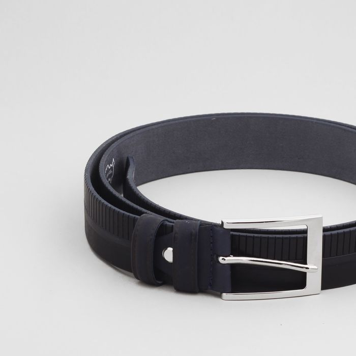 Ремень мужской, пряжка металл, ширина - 3,5 см, цвет тёмно-синий