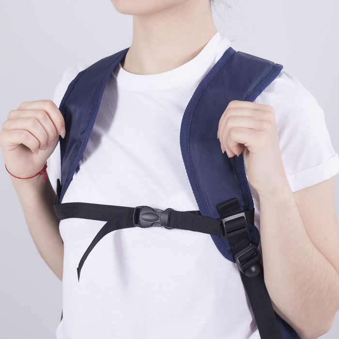 Рюкзак на молнии, 2 отдела, наружный карман, цвет синий/голубой