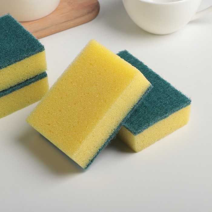 Набор губок для посуды, антибактериальные "Универсал" 4 шт