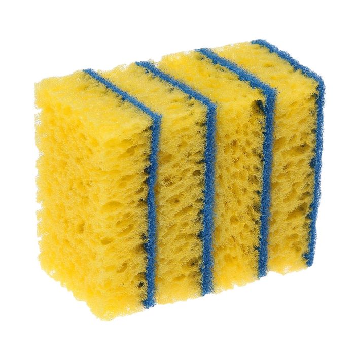 Набор губок для посуды, антибактериальные "Коралл" 4 шт