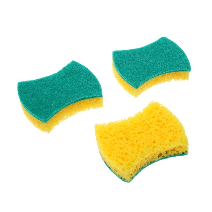 Набор губок для посуды, "Антибактериальные" 3 шт