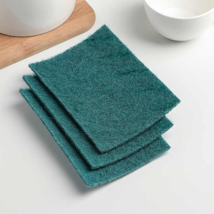 Набор губок-салфеток, абразивные "Чистодел" 3 шт