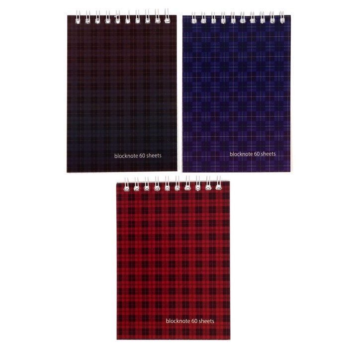 Блокнот А6, 60 листов на гребне Ultimate basics "Шотландка", микс