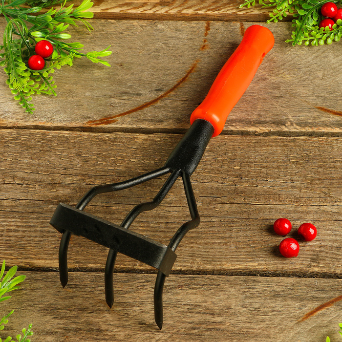 Рыхлитель-полольник, длина 29 см, 3 зубца, пластиковая ручка, «Дачник»