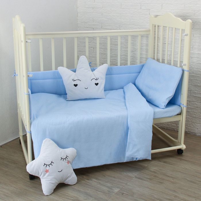Комплект в кроватку "Карамельки" (6 предметов), цвет голубой