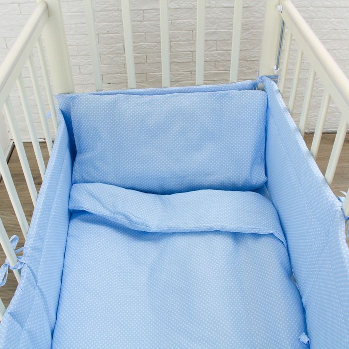 Комплект в кроватку "Карамельки" (6 предметов), цвет голубой