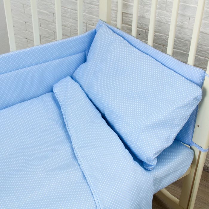 Комплект в кроватку "Карамельки" (6 предметов), цвет голубой