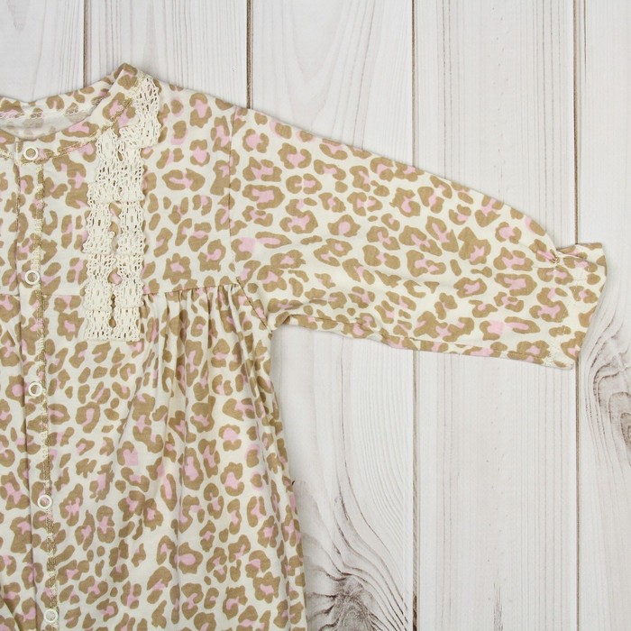 Комбинезон с шапочкой "Лео", рост 56-62 см, цвет бежевый/розовый ВВТ-К 613_М