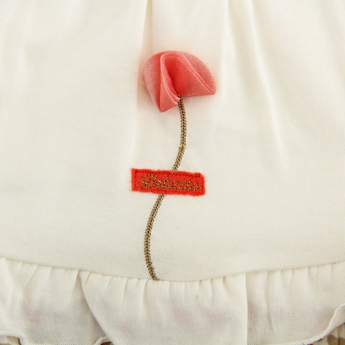 Комплект для девочки (2 предмета) "Лео", рост 56-62 см, цвет бежевый/красный ВВТ-К 624_М