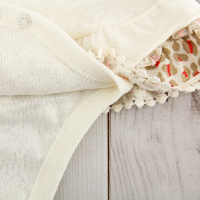 Комплект для девочки (2 предмета) "Лео", рост 56-62 см, цвет бежевый/красный ВВТ-К 624_М