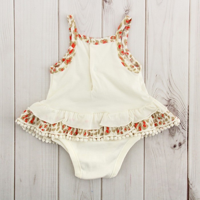 Комплект для девочки (2 предмета) "Лео", рост 56-62 см, цвет бежевый/красный ВВТ-К 624_М