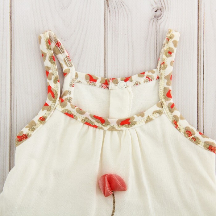 Комплект для девочки (2 предмета) "Лео", рост 62-68 см, цвет бежевый/красный ВВТ-К 624_М