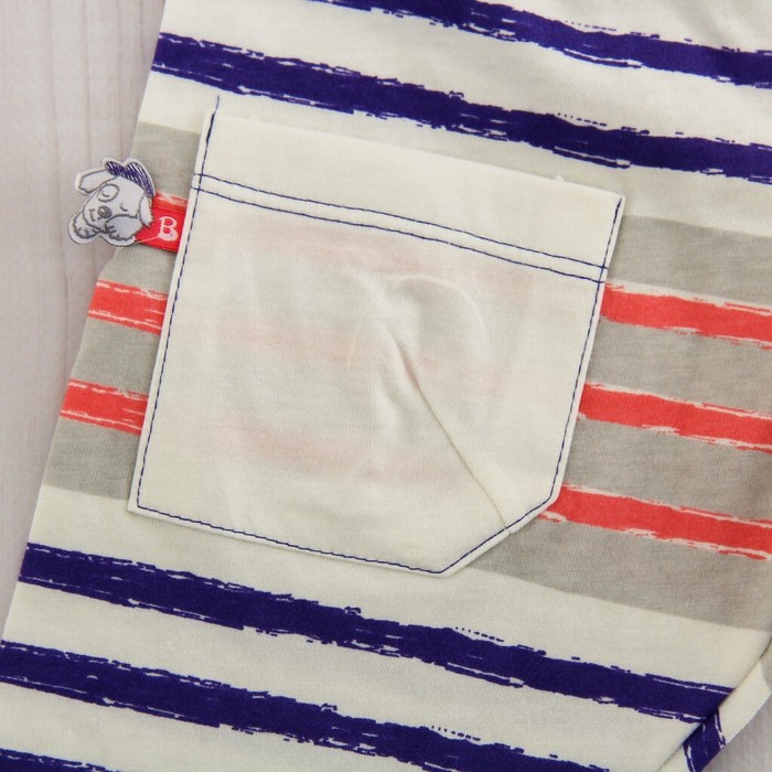 Комплект детский (футболка, шорты) "Мечтатель", рост 68-74 см, цвет бежевый/коралловый ВВТ-К 627_М