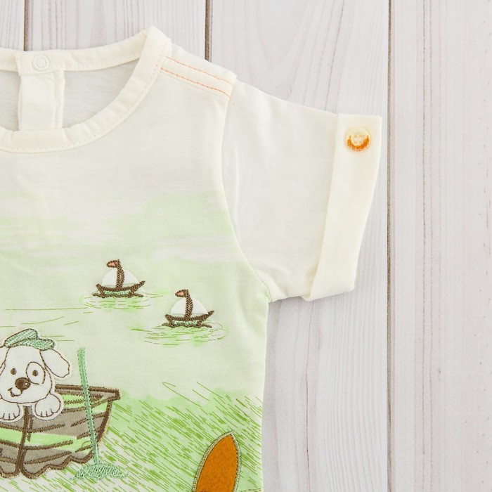 Комплект детский (футболка, шорты) "Мечтатель", рост 68-74 см, цвет бежевый/мятный ВВТ-К 627_М 214