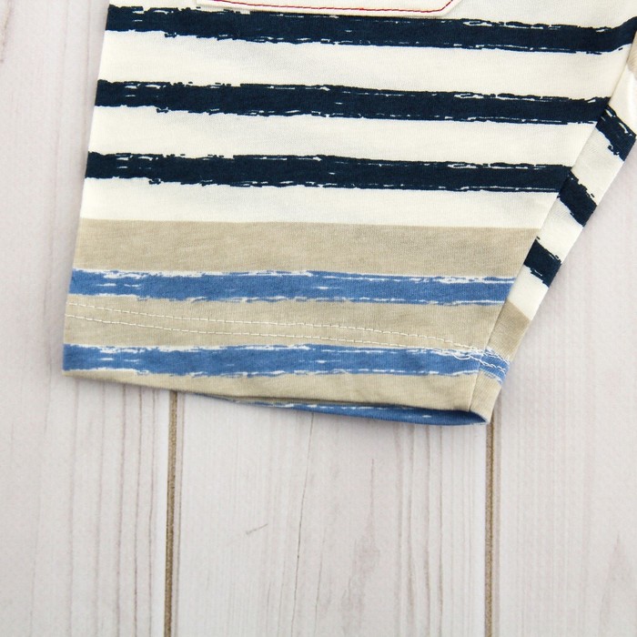 Комплект детский (футболка, шорты) "Мечтатель", рост 68-74 см, цвет бежевый/синий ВВТ-К 627_М 2146