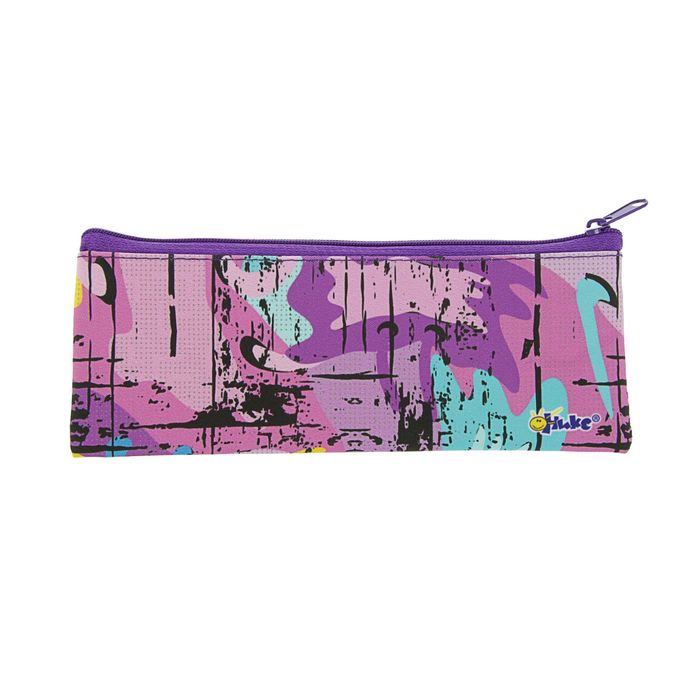 Пенал мягкий «Абстракция фиолетовая», для девочки, 1 отделение, 75 х 195 мм, ПМП7-20