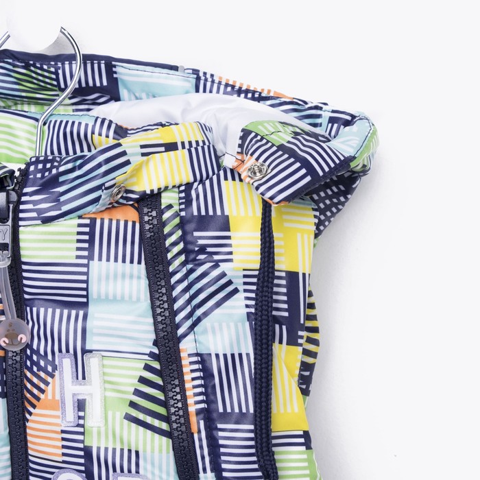 Жилет детский, рост 74 см, цвет индиго, принт синий