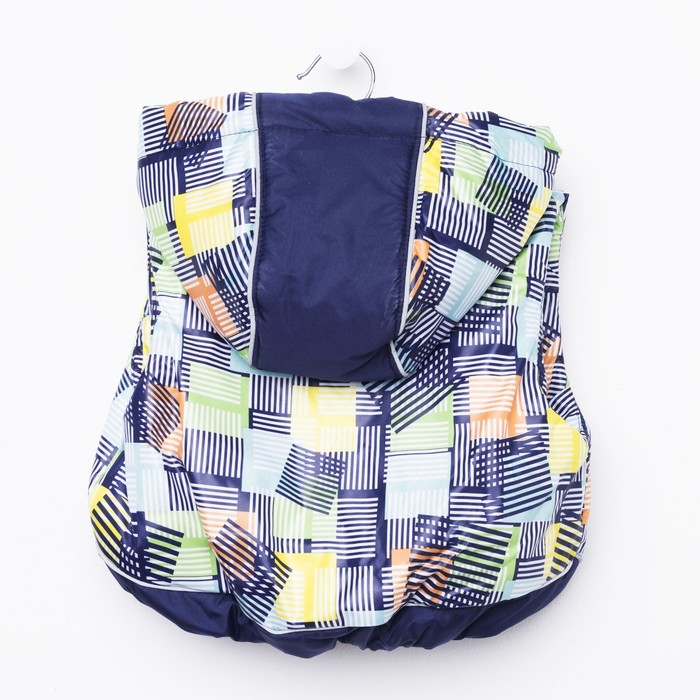 Жилет детский, рост 80 см, цвет индиго, принт синий