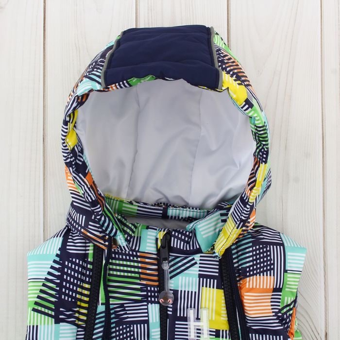 Жилет детский, рост 98 см, цвет индиго, принт синий