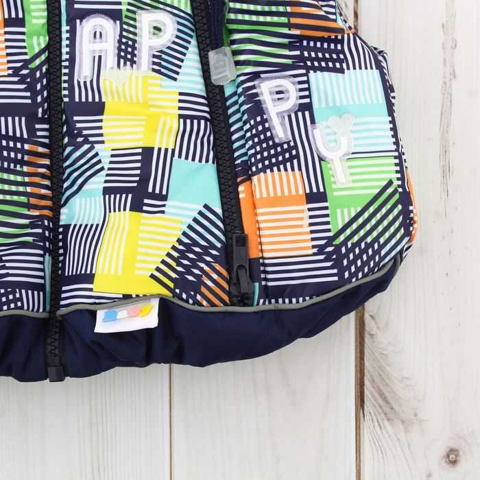 Жилет детский, рост 98 см, цвет индиго, принт синий