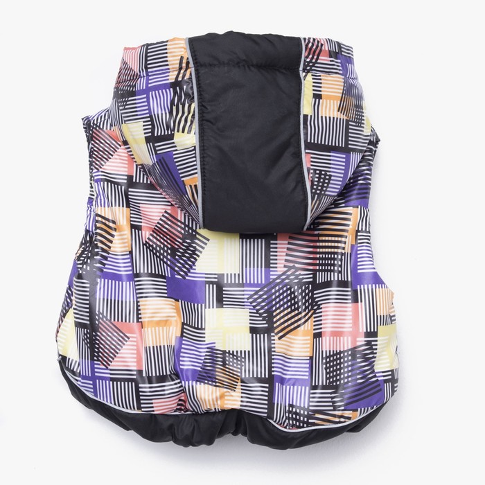 Жилет для мальчика, рост 80 см, цвет жёлтый, принт фиолетовый