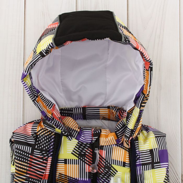 Жилет для мальчика, рост 98 см, цвет жёлтый, принт фиолетовый