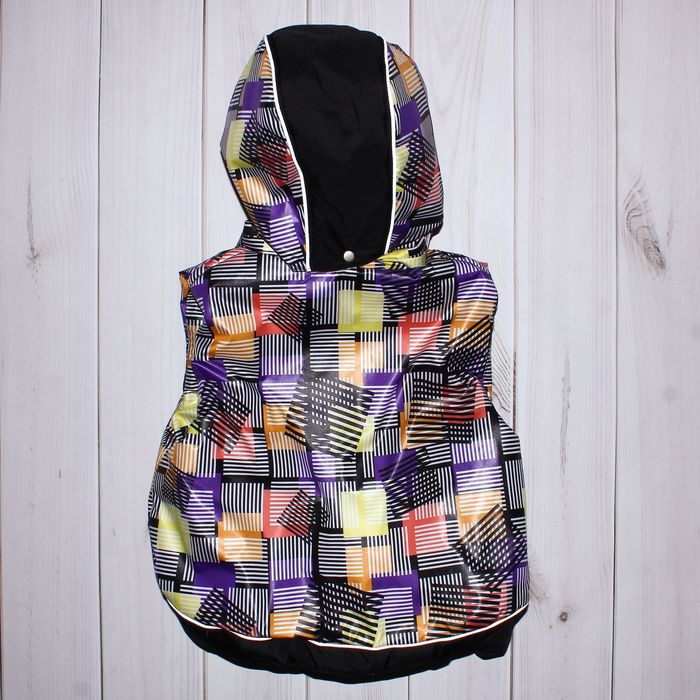 Жилет для мальчика, рост 98 см, цвет жёлтый, принт фиолетовый