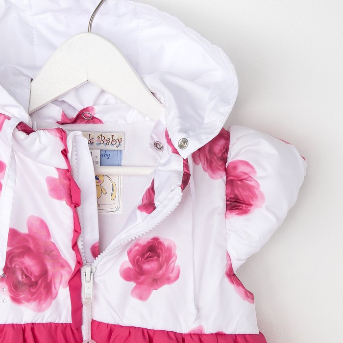 Жилет для девочки, рост 86 см, цвет розовый, принт розы