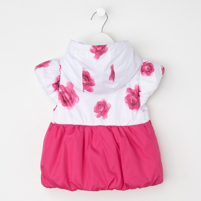 Жилет для девочки, рост 86 см, цвет розовый, принт розы