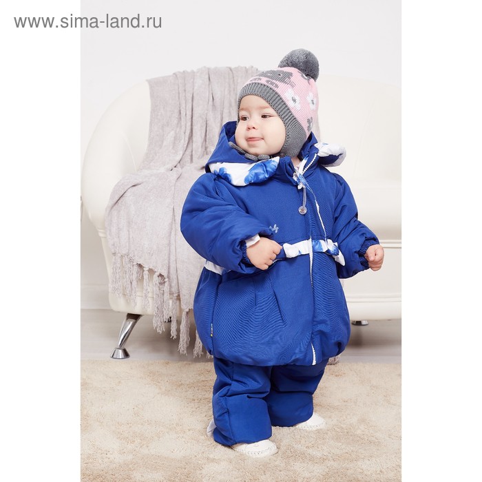 фото Комплект для девочки (куртка и полукомбинезон), рост 74 см, цвет синий malek baby