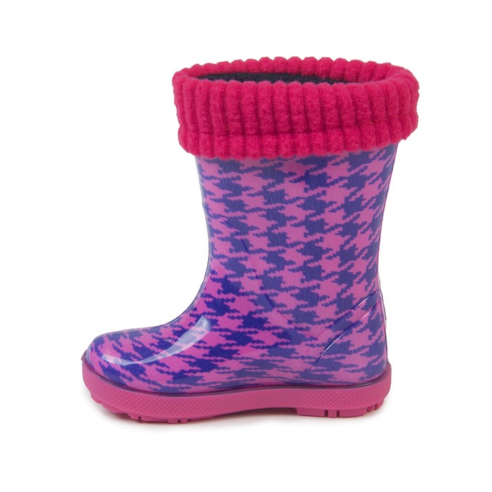 Сапоги резиновые Demar розовая клетка 0048 HF (р. 20/21)