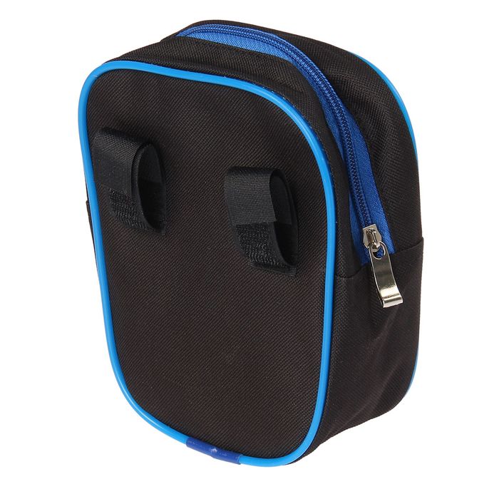 Велосумка на руль Acoola, вертикальная, цвет чёрный/синий