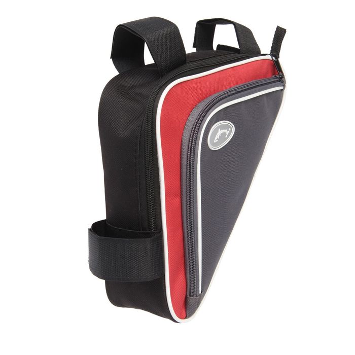 Велосумка под раму Acoola, задний треугольник, цвет красный/серый