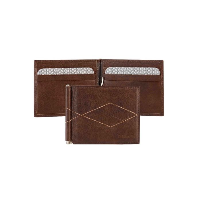 Зажим д/денег DM-ZM02-K022,11,5*2*9,3,отд д/кредит карт ,коричневый