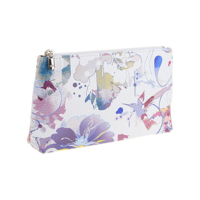 Косметичка простая DM-KSS2-F100-1,18*3,3*10,5,отд на молнии,бел/голубой