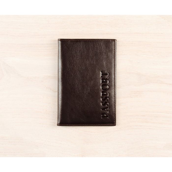 Обложка для паспорта, отдел для кредитных карт, цвет коричневый