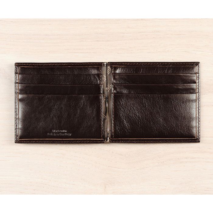 Зажим для денег, отд для кредитных карт, цвет коричневый