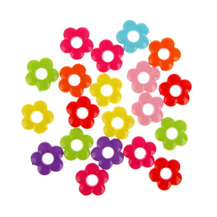 Набор декора для творчества пластик "Цветочек" набор 20 шт 2х2 см