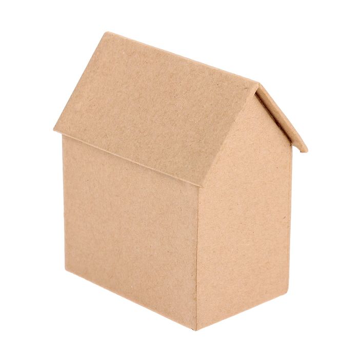 Основа для творчества и декорирования из папье-маше "Шкатулка-домик" 4,5*6,8*8