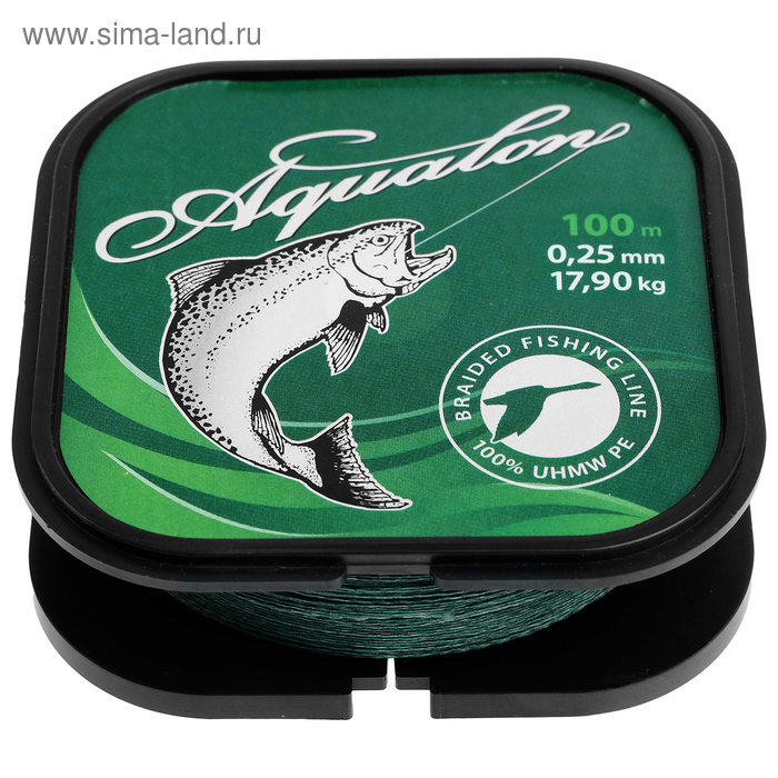 Леска плетёная Aqua Aqualon Dark-Green d025 мм 100 м нагрузка 179 кг 249₽