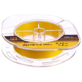 

Леска плетёная Aqua Pe Ultra Elite M-8 Yellow, d=0,12 мм, 150 м, нагрузка 7,8 кг