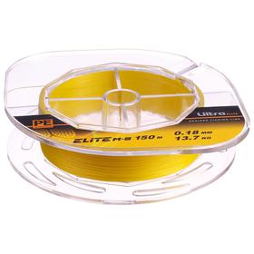 

Леска плетёная Aqua Pe Ultra Elite M-8 Yellow, d=0,18 мм, 150 м, нагрузка 13,0 кг